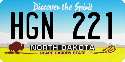 ND license plate HGN221
