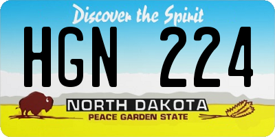 ND license plate HGN224
