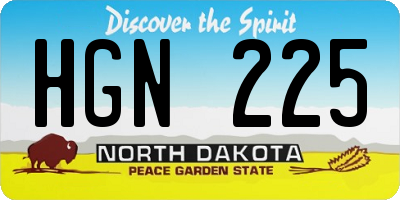 ND license plate HGN225