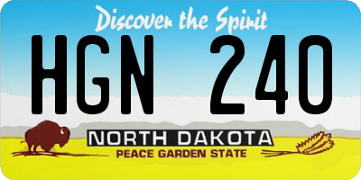 ND license plate HGN240