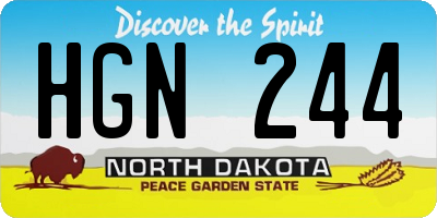 ND license plate HGN244