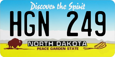 ND license plate HGN249