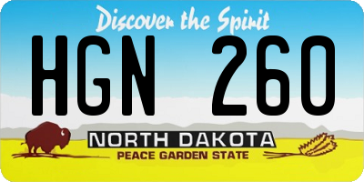 ND license plate HGN260