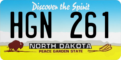 ND license plate HGN261