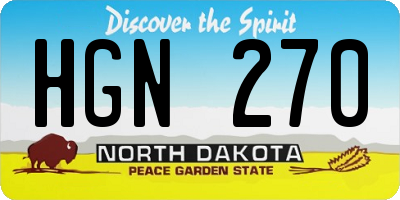 ND license plate HGN270