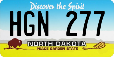 ND license plate HGN277