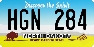 ND license plate HGN284