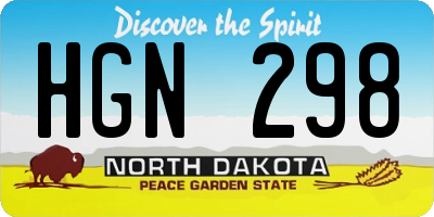 ND license plate HGN298