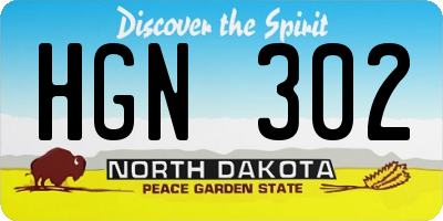 ND license plate HGN302