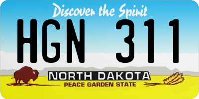 ND license plate HGN311