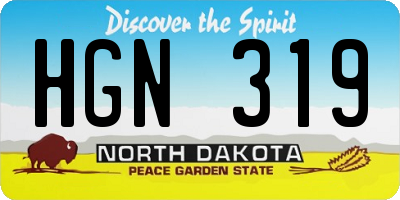 ND license plate HGN319