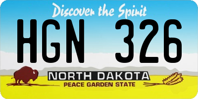 ND license plate HGN326