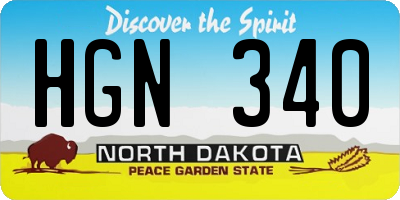 ND license plate HGN340