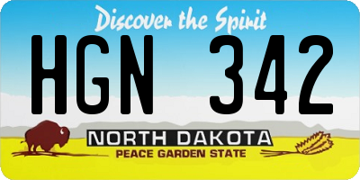 ND license plate HGN342