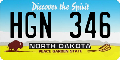 ND license plate HGN346