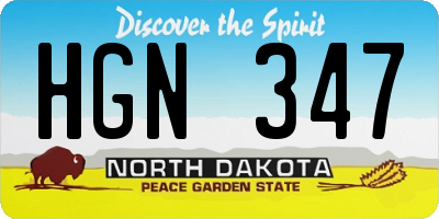 ND license plate HGN347