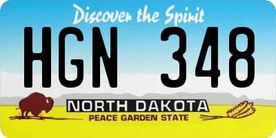 ND license plate HGN348
