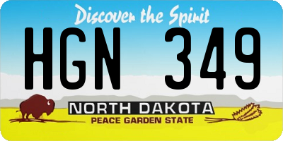 ND license plate HGN349