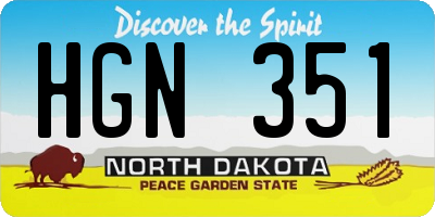 ND license plate HGN351
