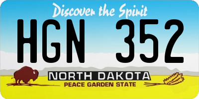 ND license plate HGN352