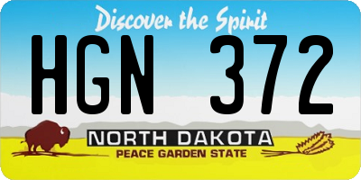 ND license plate HGN372