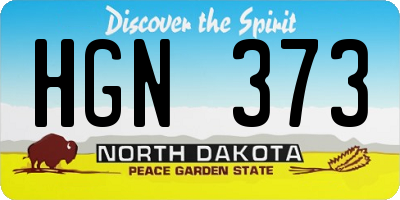 ND license plate HGN373
