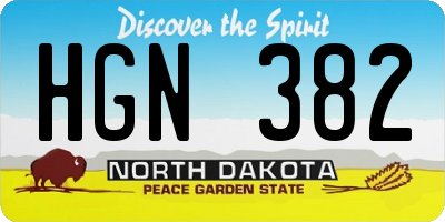 ND license plate HGN382