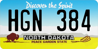 ND license plate HGN384