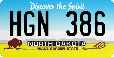 ND license plate HGN386