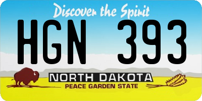 ND license plate HGN393