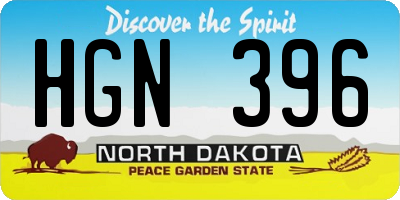 ND license plate HGN396