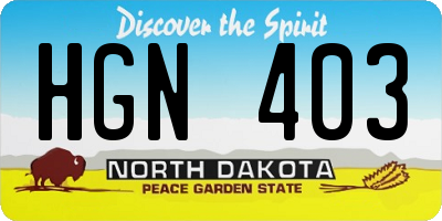 ND license plate HGN403
