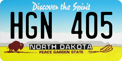 ND license plate HGN405