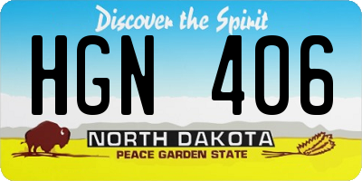 ND license plate HGN406