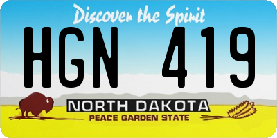 ND license plate HGN419