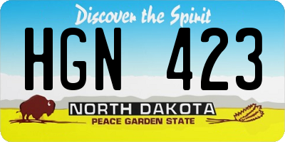 ND license plate HGN423