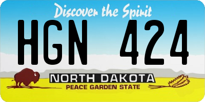 ND license plate HGN424