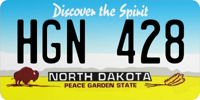ND license plate HGN428