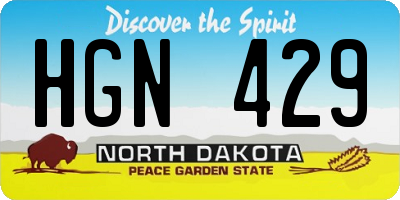 ND license plate HGN429