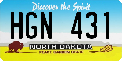 ND license plate HGN431