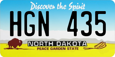 ND license plate HGN435