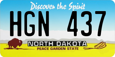 ND license plate HGN437