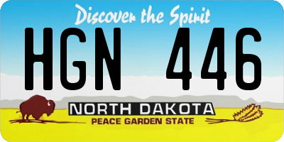 ND license plate HGN446