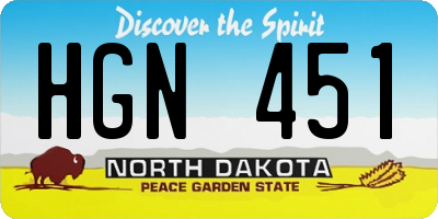 ND license plate HGN451