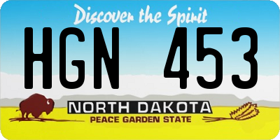 ND license plate HGN453
