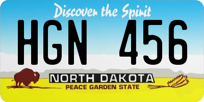 ND license plate HGN456