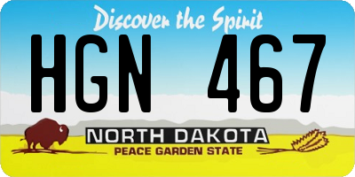ND license plate HGN467