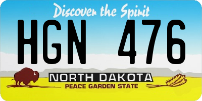 ND license plate HGN476