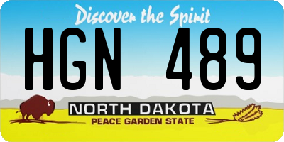 ND license plate HGN489