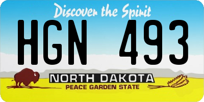 ND license plate HGN493